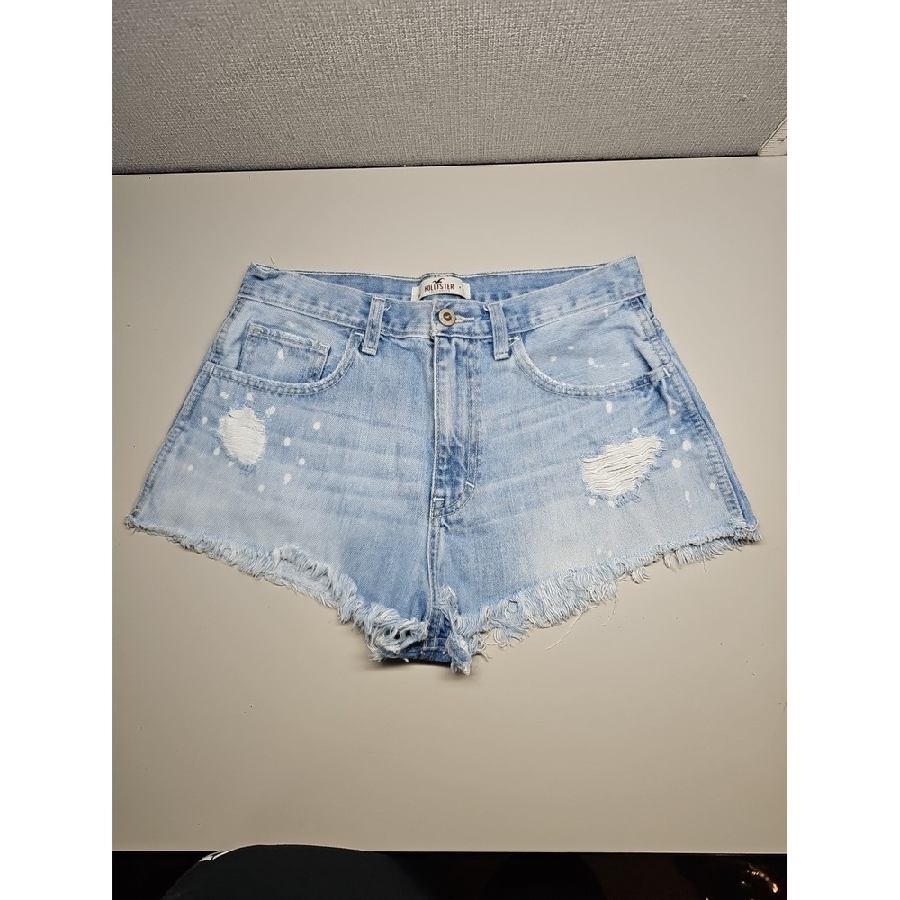 Hollister Women's Size 5 27w Denim Jeans Shorts Distressed Cut Off Bleached
